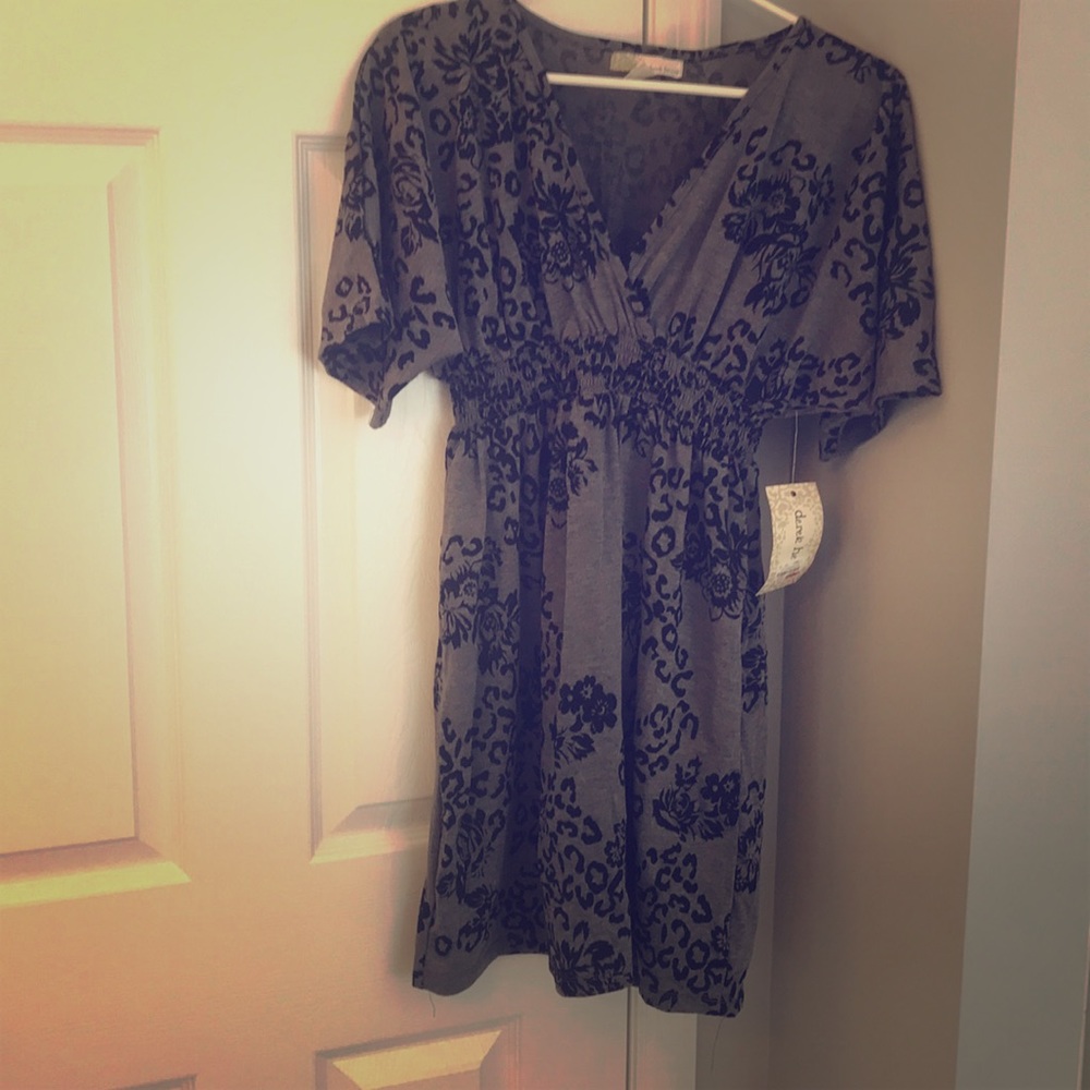 Black&grey cheetah/ floral dress.